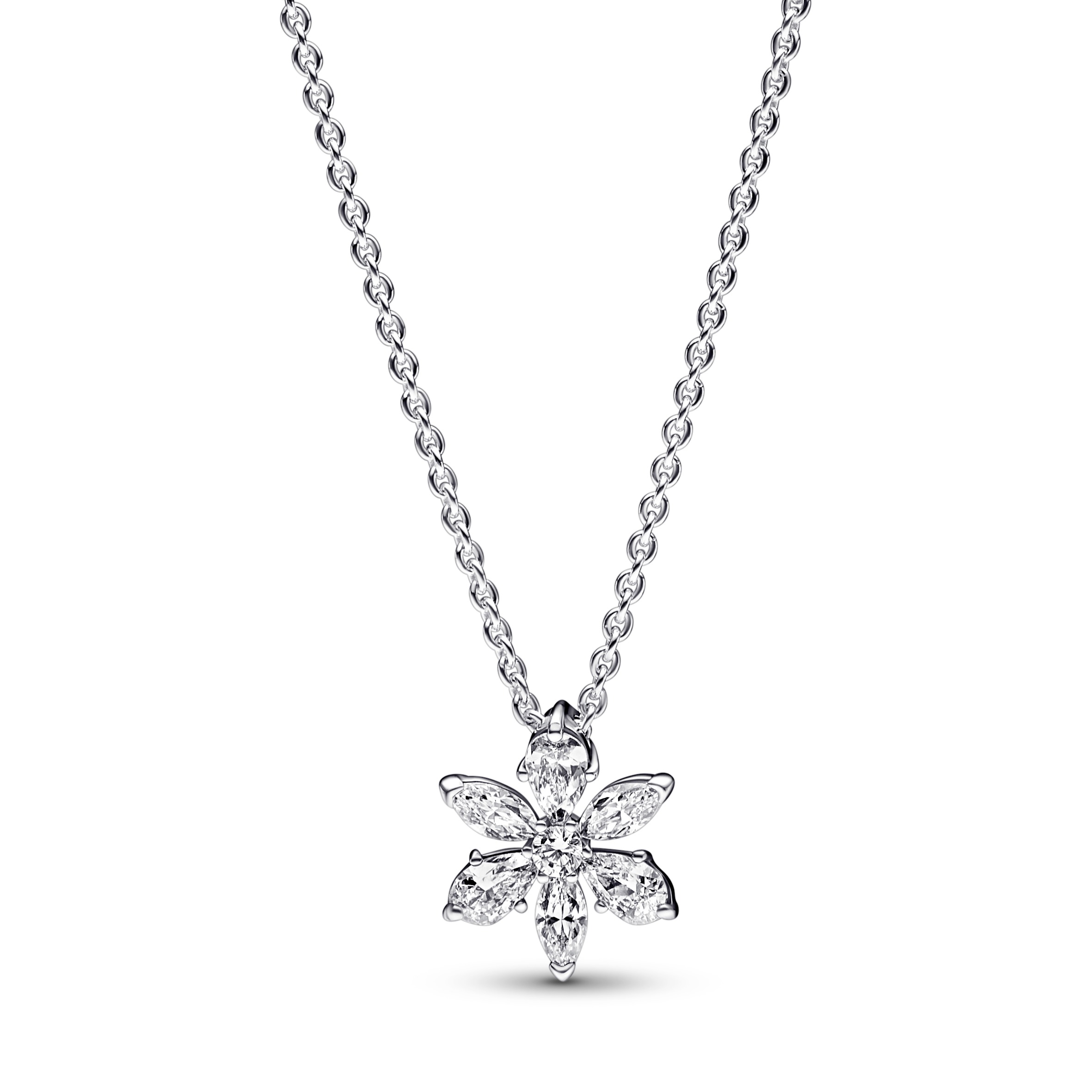 Herbarium cluster sterling silver collier with cle