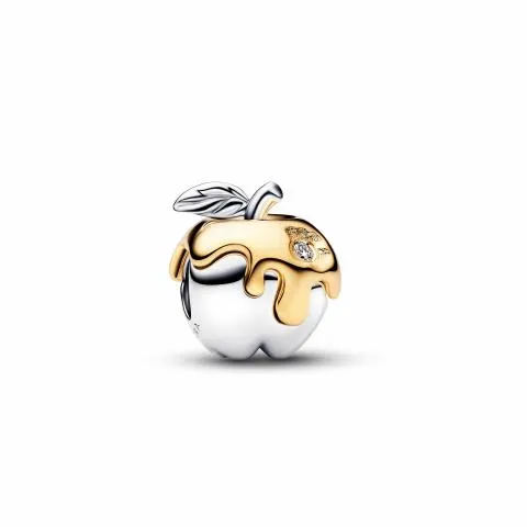 Disney Snow White apple sterling silver and 14k gold-plated charm with 0.012 ct TW G-I VS+ round brilliant very good cut lab-grown diamond / 764384C01