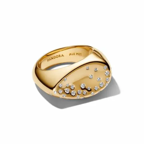 14k gold-plated ring with clear cubic zirconia/ 164671C01-58