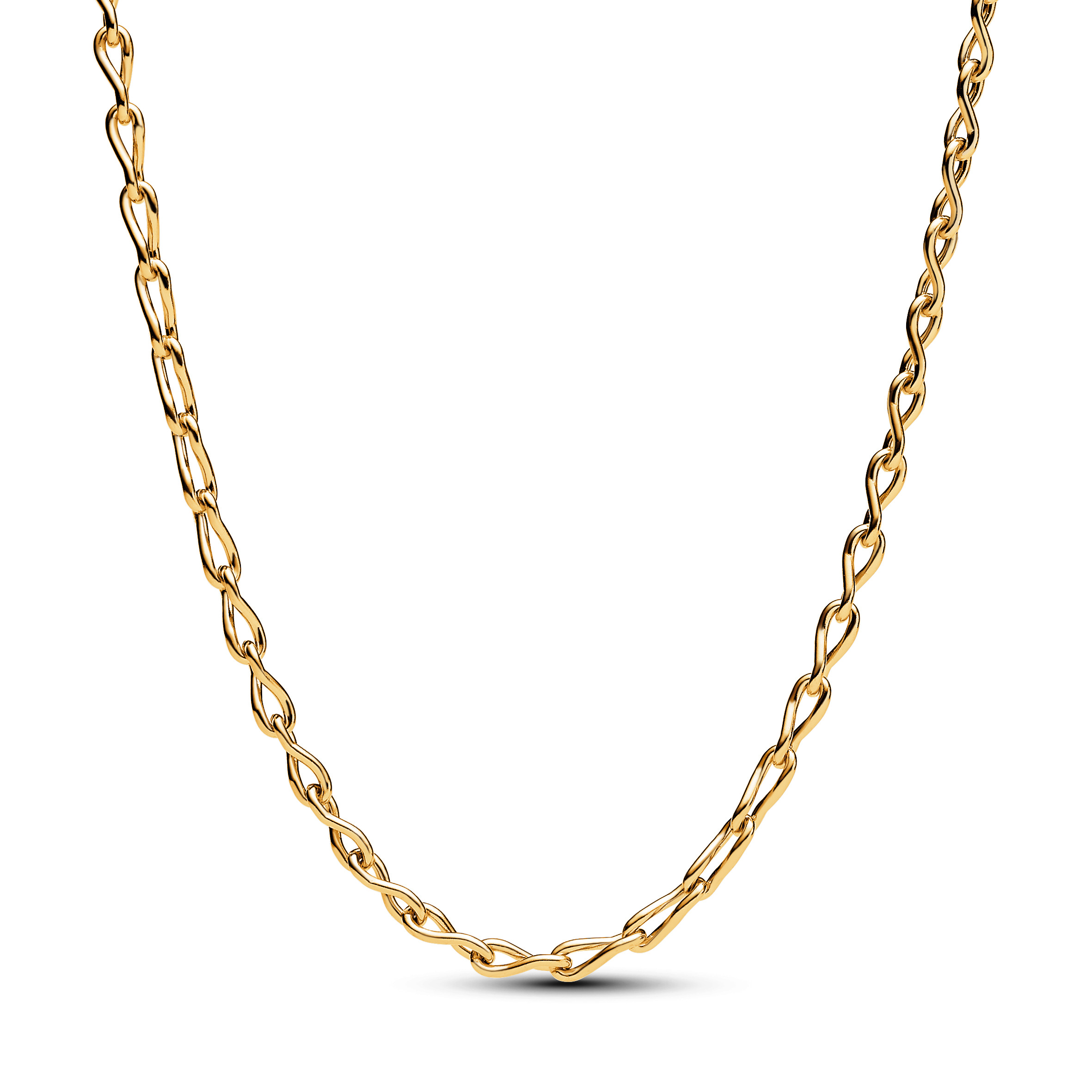 Figure of 8 chain link 14k gold-plated necklace