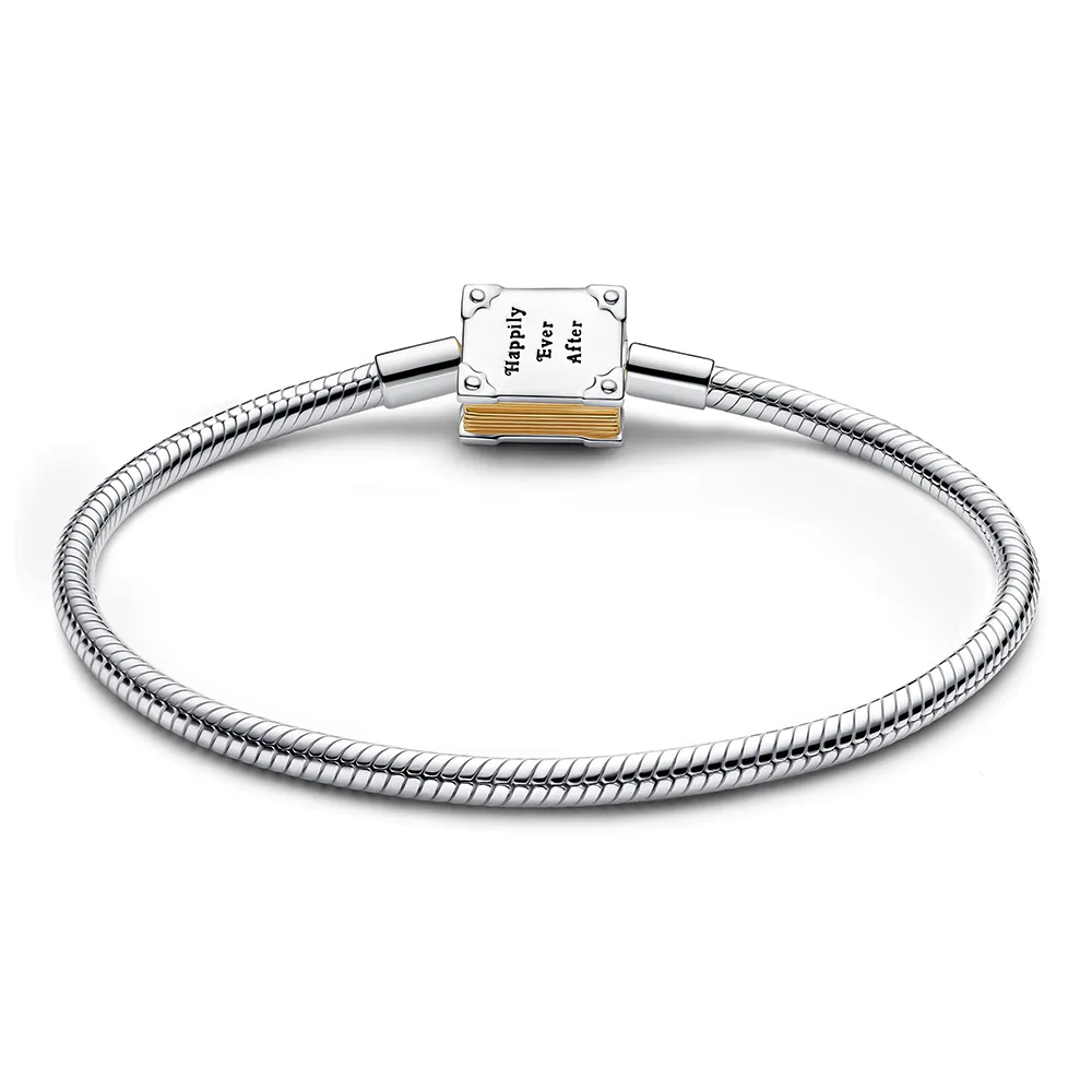 Disney Princess sterling silver and 14k gold-plated bracelet with 0.012 ct TW G-I VS+ round brilliant very good cut lab-grown diamond/ 564379C01-19