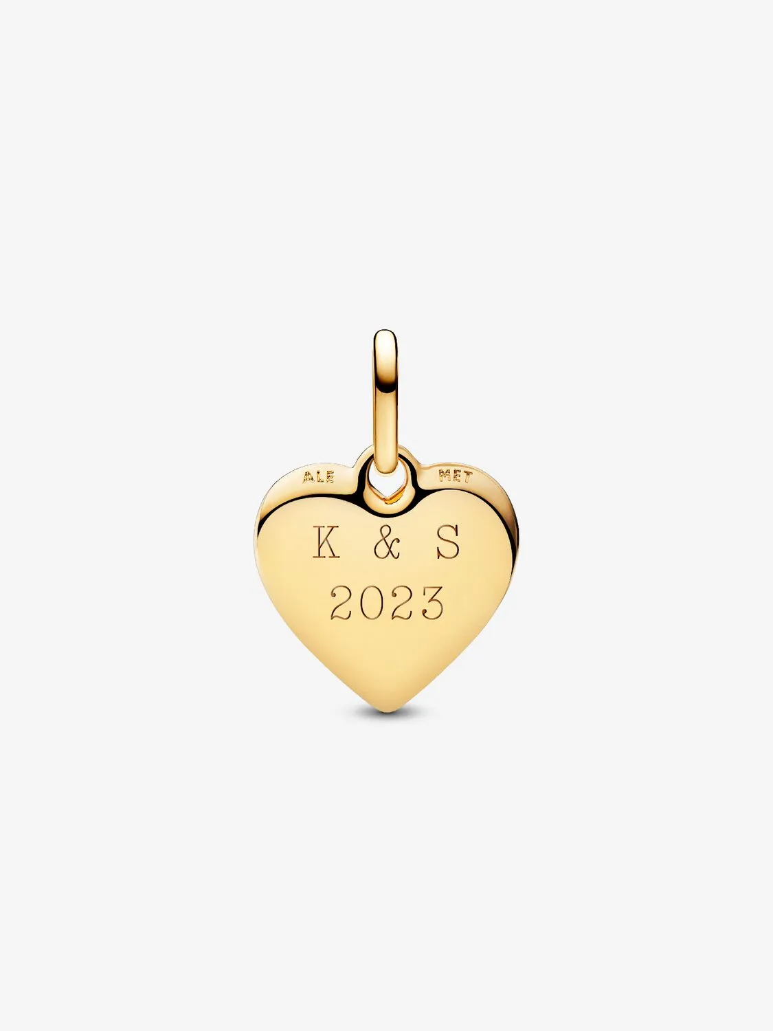 Engravable textured heart 14k gold-plated medallion/ 763824C00