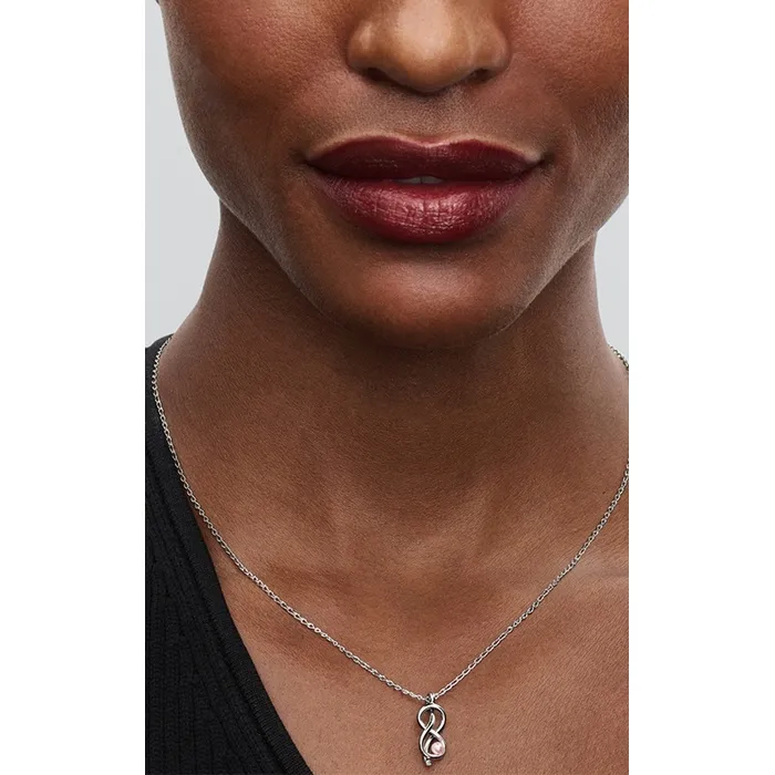 Infinity knot sterling silver pendant necklace wit