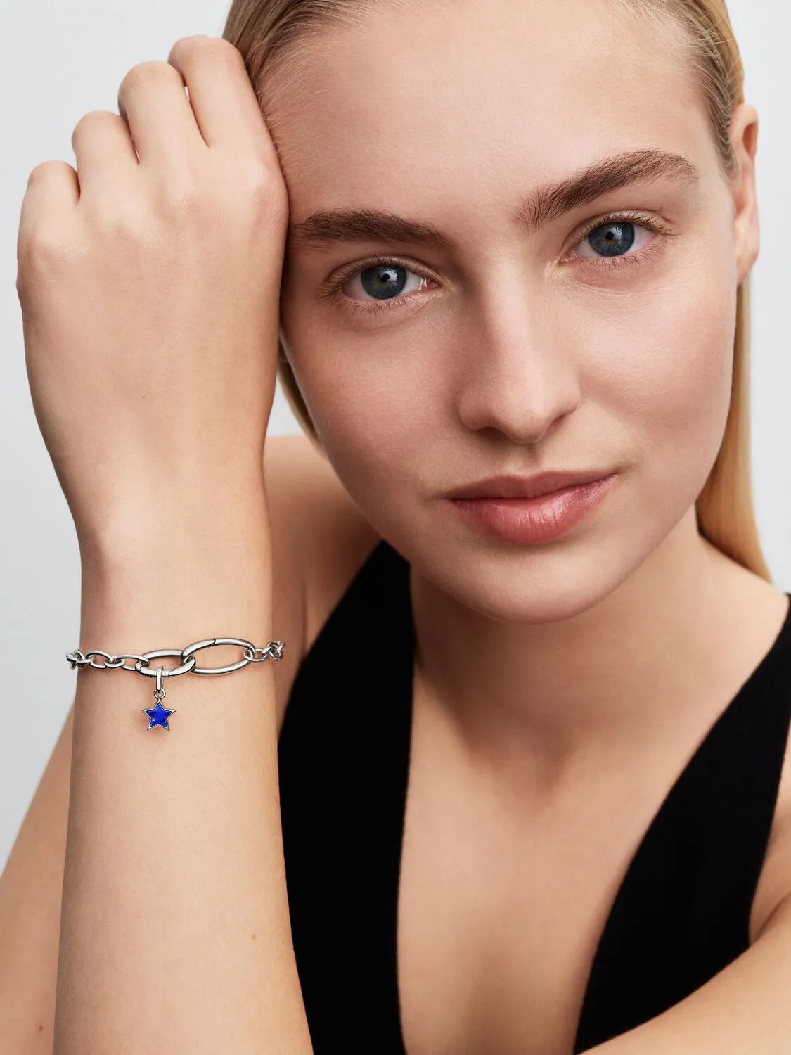 Star sterling silver mini dangle with imitation lapis lazuli/ 794613C01