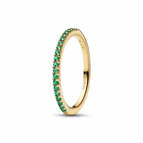 14k gold-plated ring with ocean green crystal