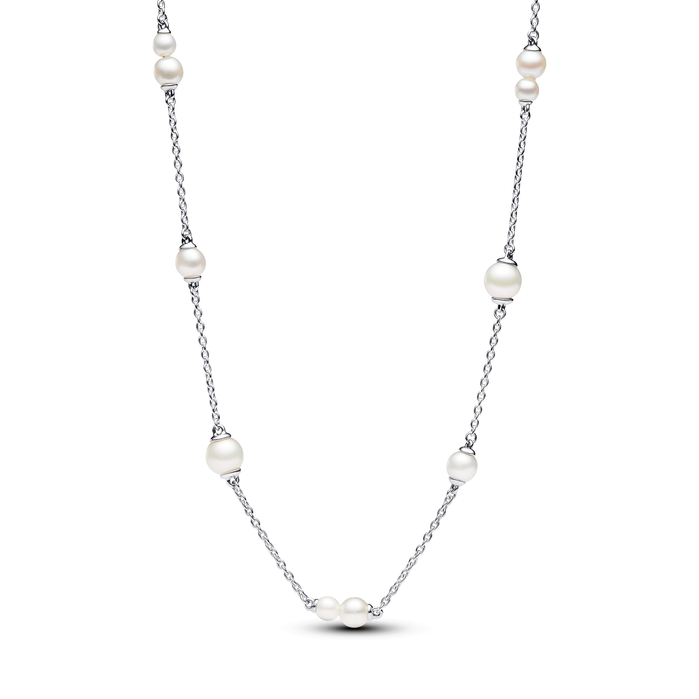 Sterling silver collier with white treated freshwa