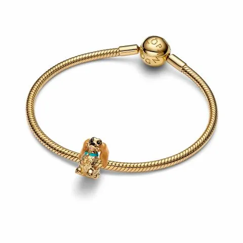 Disney Lady 14k gold-plated charm black, pink, brown and blue enamel / 764468C01