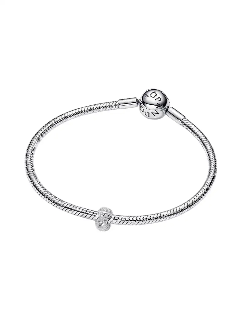 Textured infinity sterling silver mini charm/ 794523C00