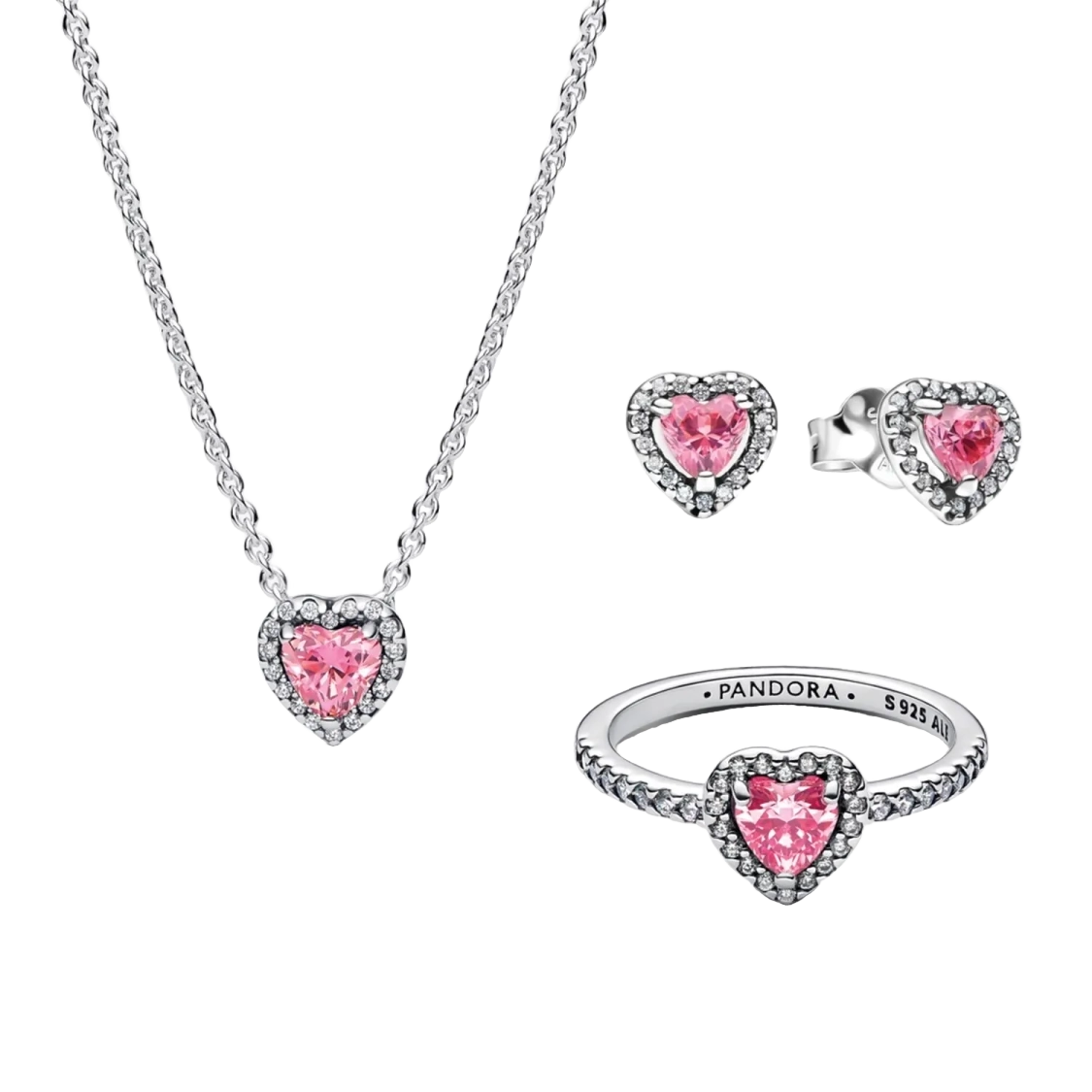 Pink Hearts Jewelry Set