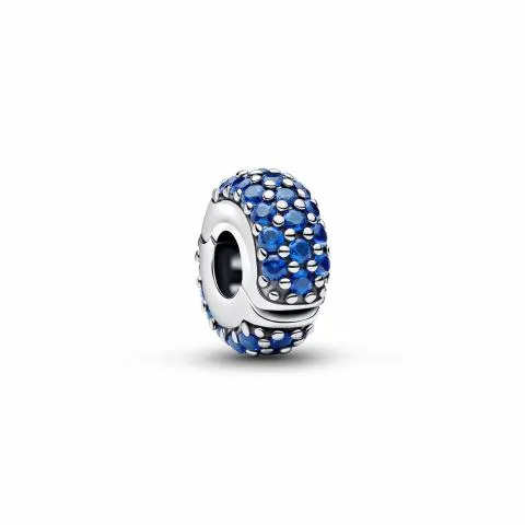Sterling silver clip with royal blue crystal and s