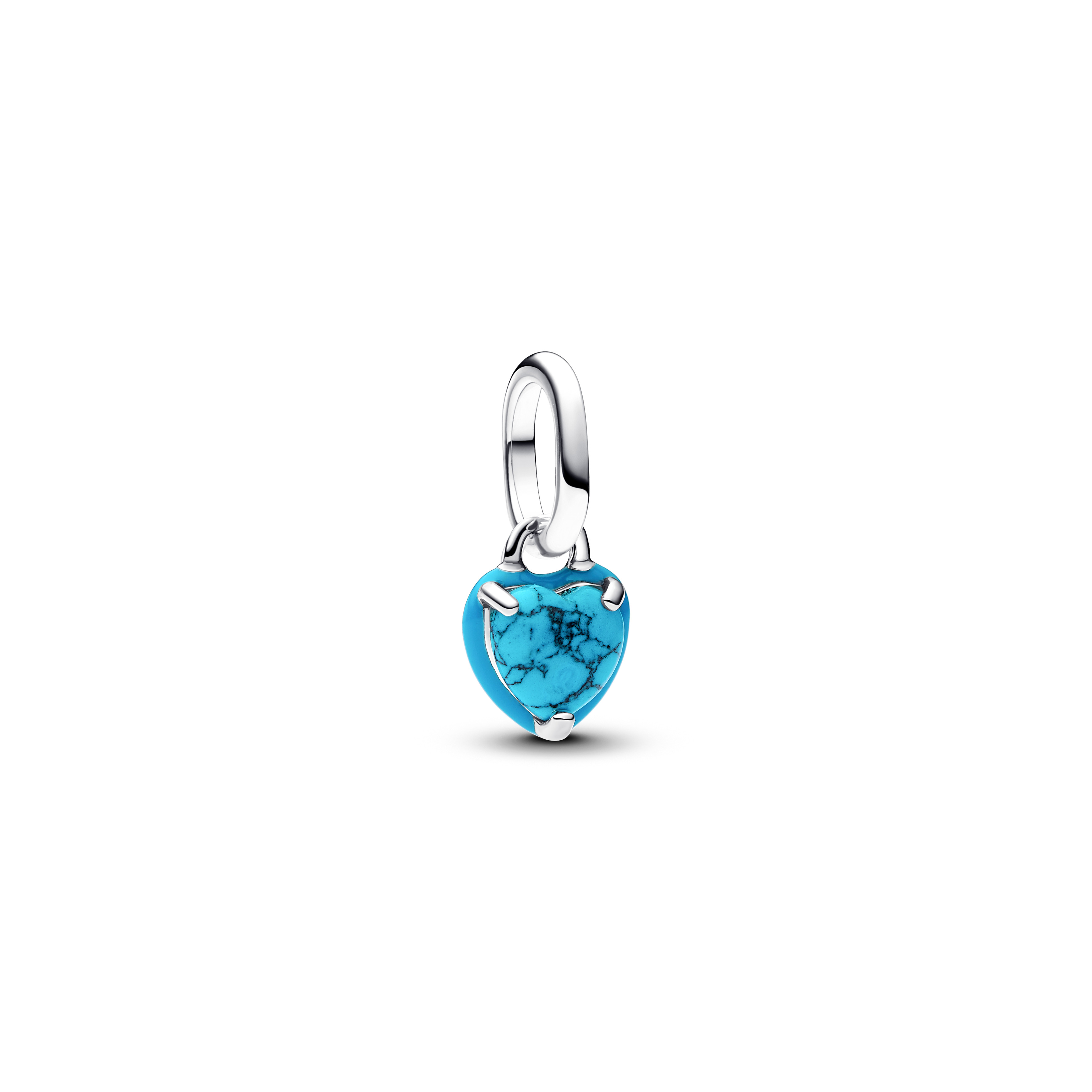 Heart sterling silver mini dangle with imitation t