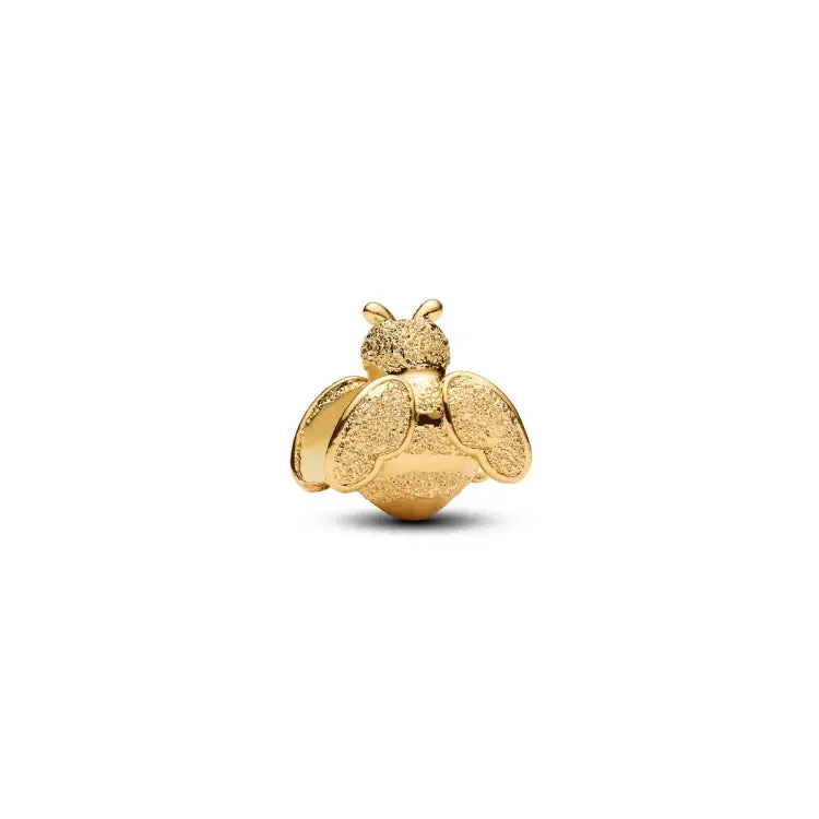 Textured bee 14k gold-plated mini charm