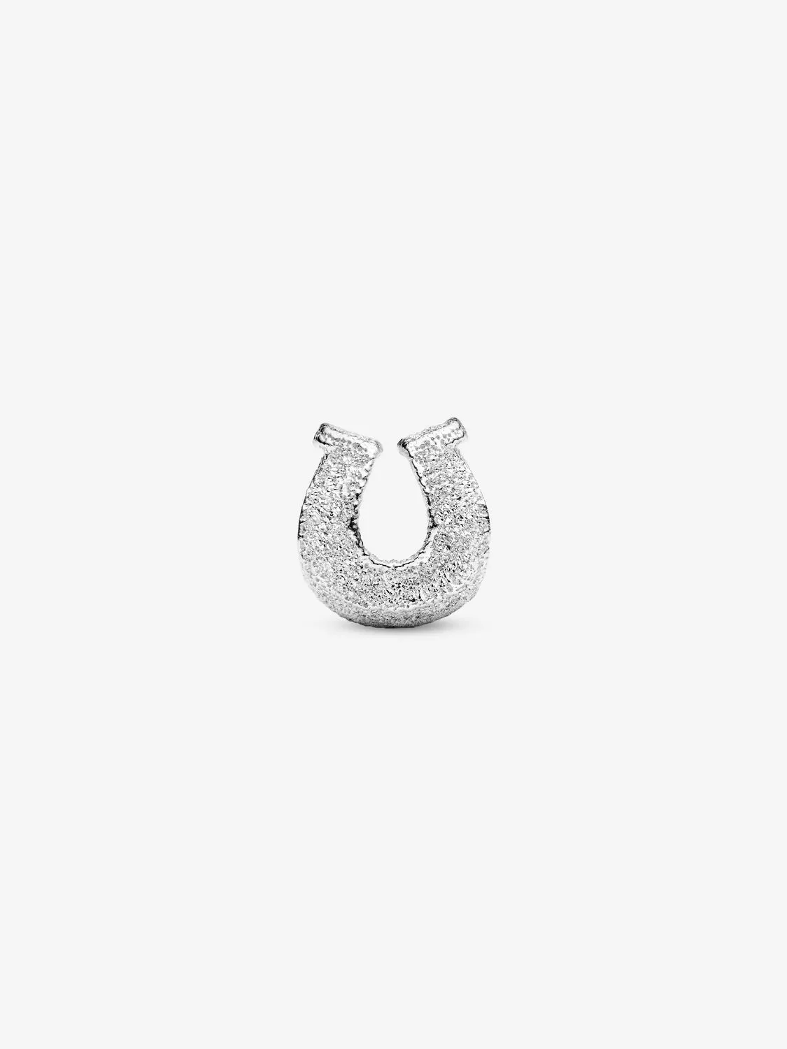 Textured horseshoe sterling silver mini charm / 794056C00