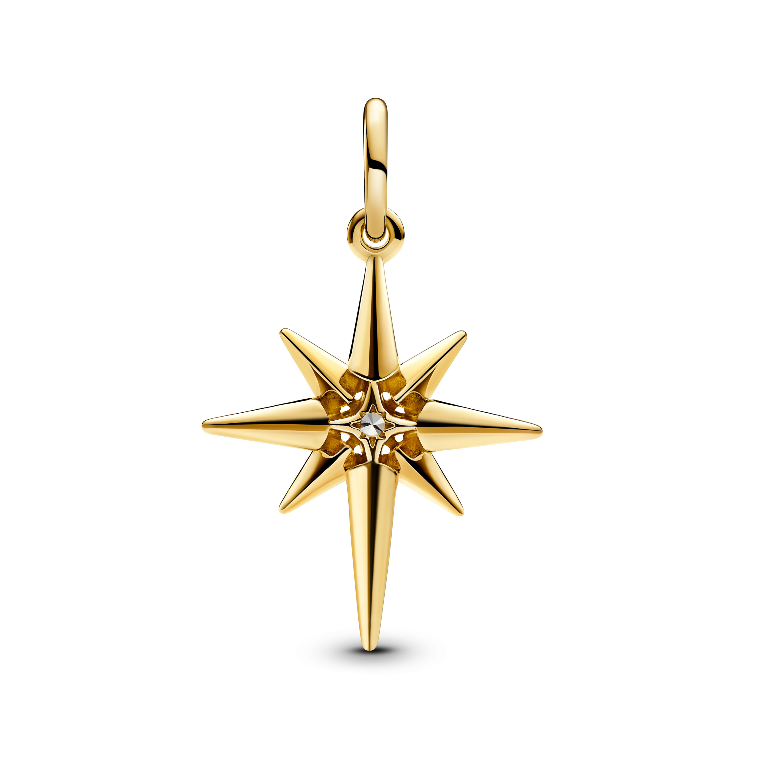 Star 14k gold-plated dangle with clear cubic zirconia/ 763608C01