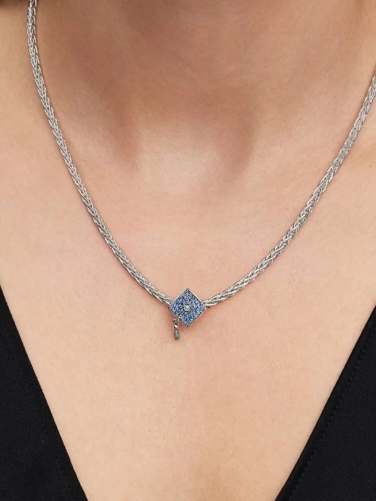 Graduation cap sterling silver charm with stellar 