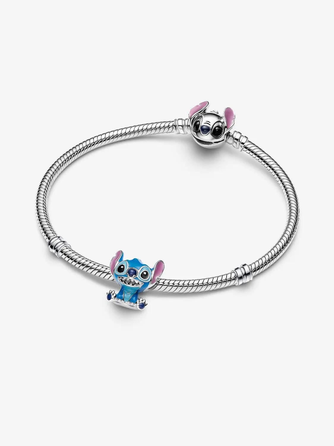 Disney Stitch sterling silver charm with purple, b