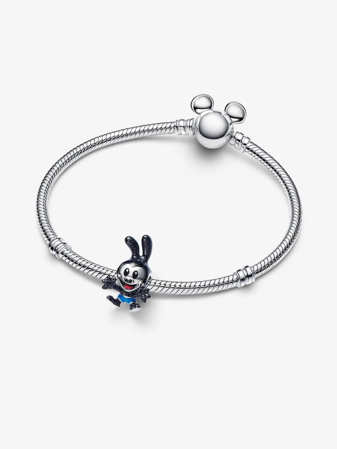 Disney Oswald sterling silver charm with red, blue and glittery black enamel / 794021C01