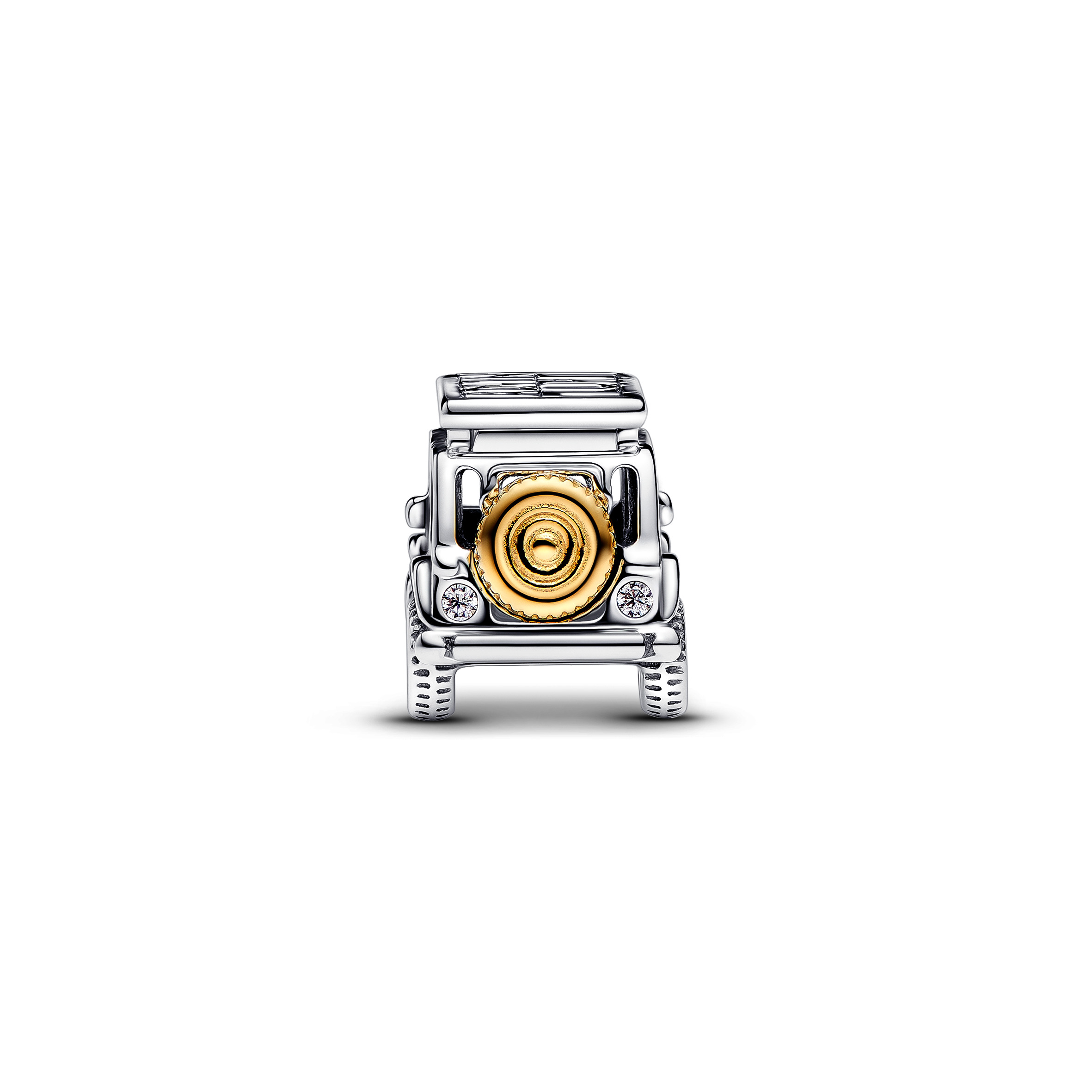 Car sterling silver and 14k gold-plated charm with