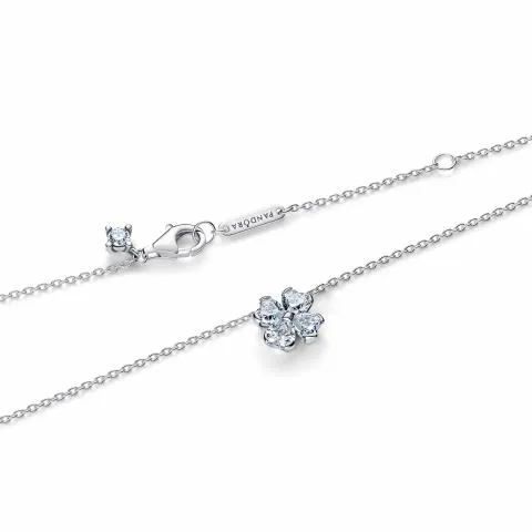 Clover sterling silver collier with clear cubic zirconia / 394502C01-45
