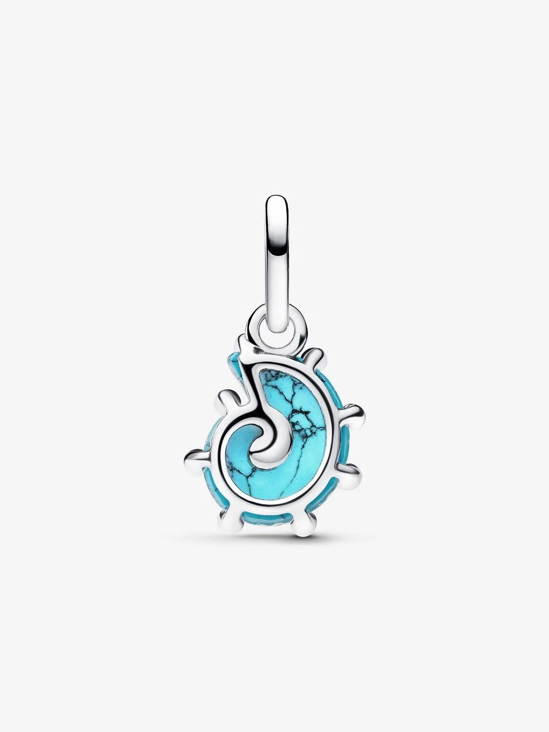 Sea snail sterling silver dangle with capri blue crystal, clear cubic zirconia, imitation turquoise and Murano glass/ 793900C01