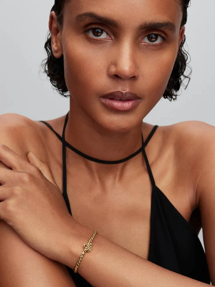 Butterfly 14k gold-plated charm with clear cubic zirconia / 764369C01