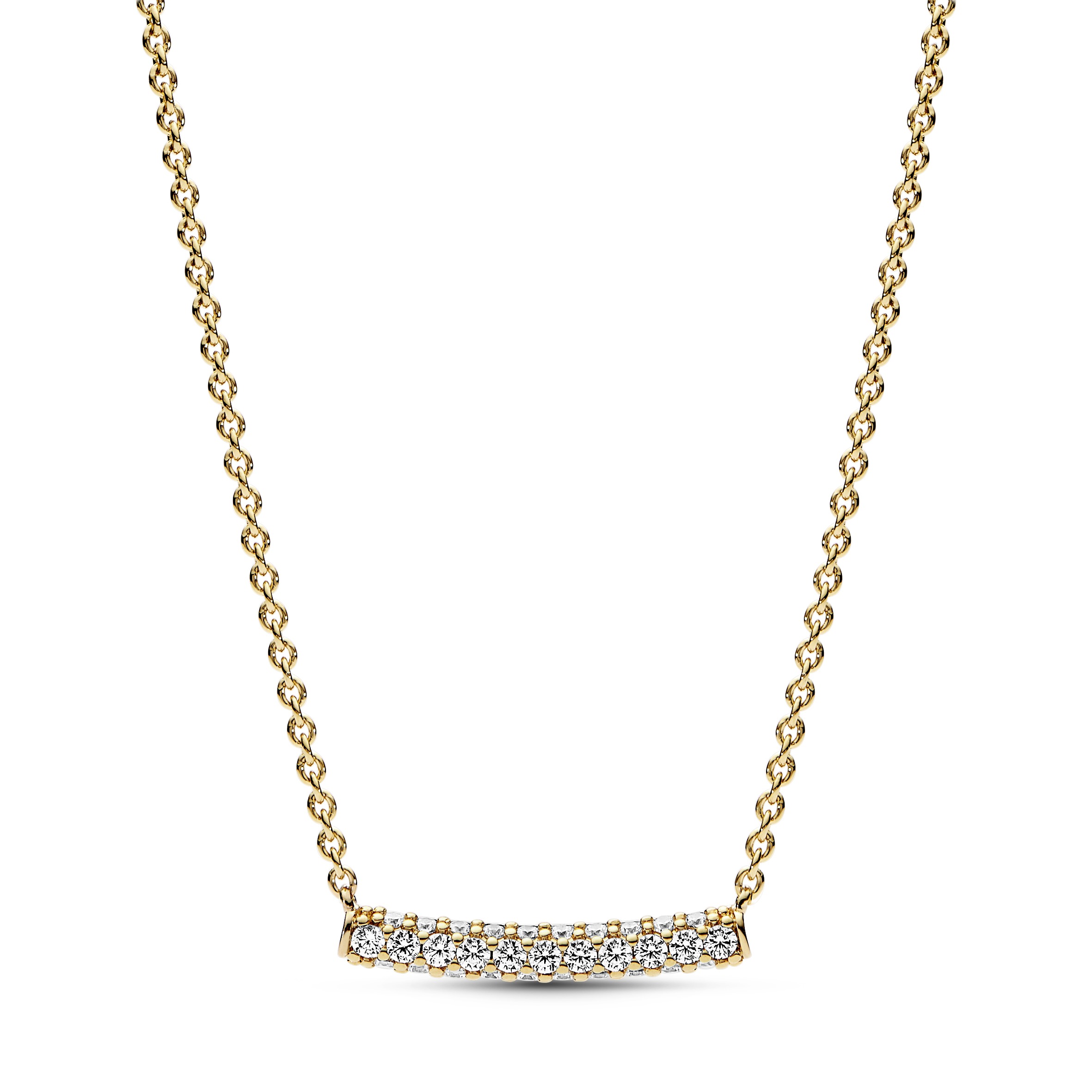 14k Gold-plated necklace with clear cubic zirconia