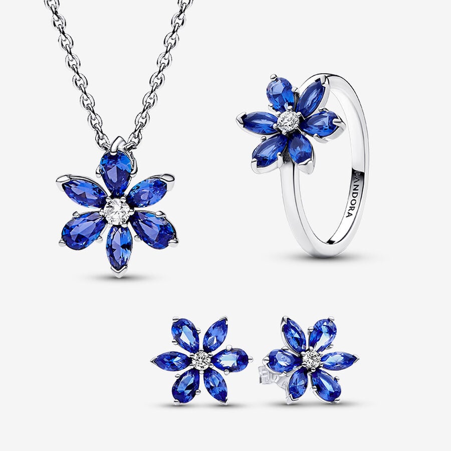  Blue Herbarium Cluster Jewelry Set