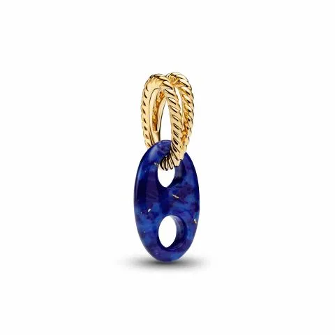 Marine rope 14k gold-plated dangle with imitation lapis lazuli/ 764692C01