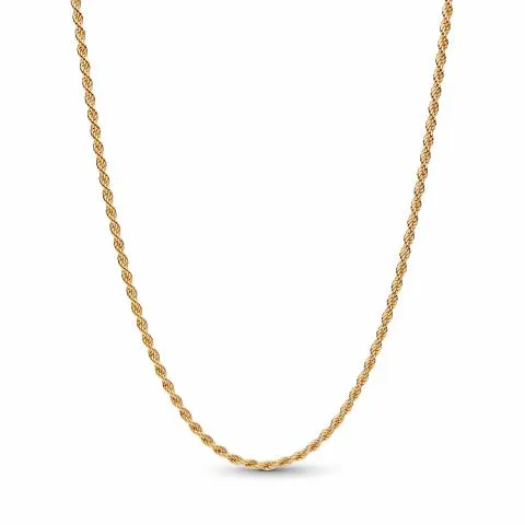 14k gold-plated rope chain necklace with sliding c