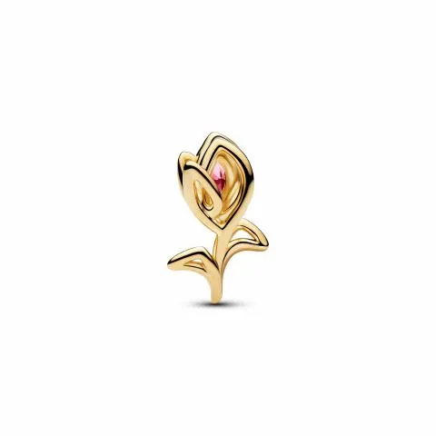 Tulip 14k gold-plated charm with fancy pink cubic zirconia / 764555C01