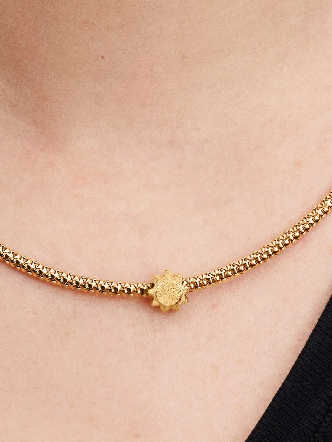 Textured sun 14k gold-plated mini charm