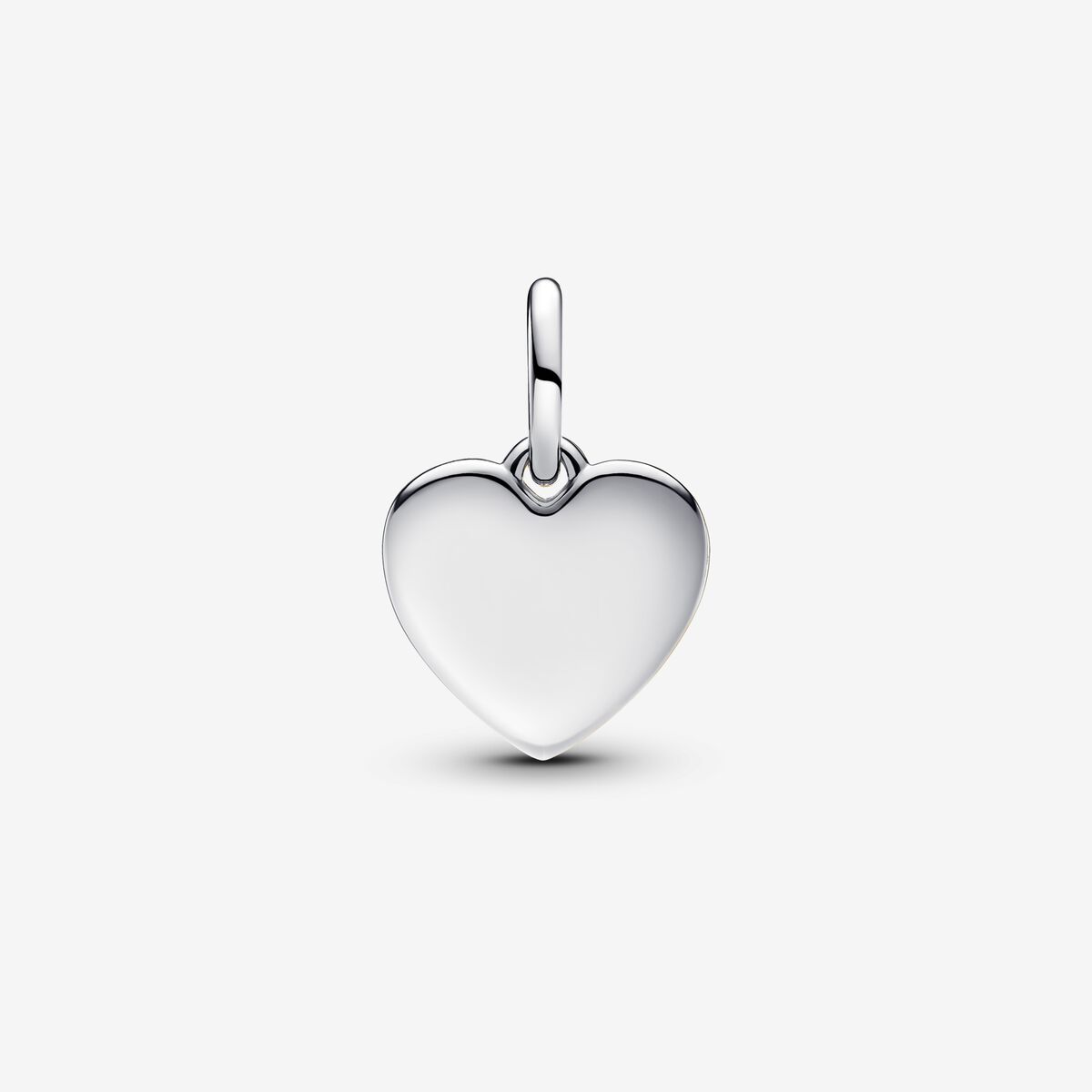 Engravable love heart sterling silver dangle with clear cubic zirconia/ 793604C01