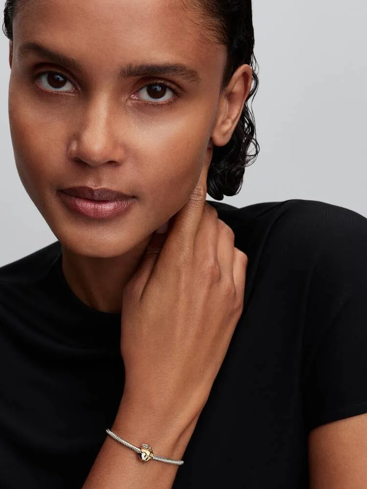 Disney Snow White apple sterling silver and 14k gold-plated charm with 0.012 ct TW G-I VS+ round brilliant very good cut lab-grown diamond / 764384C01