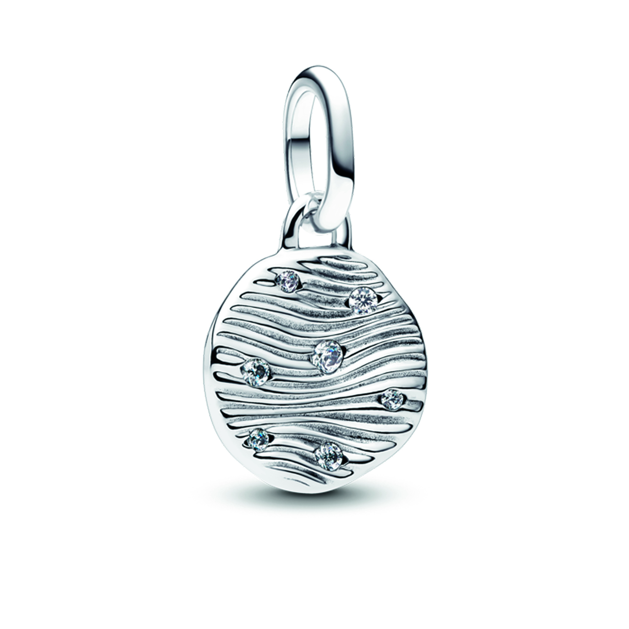 Engravable sterling silver mini medallion with cle