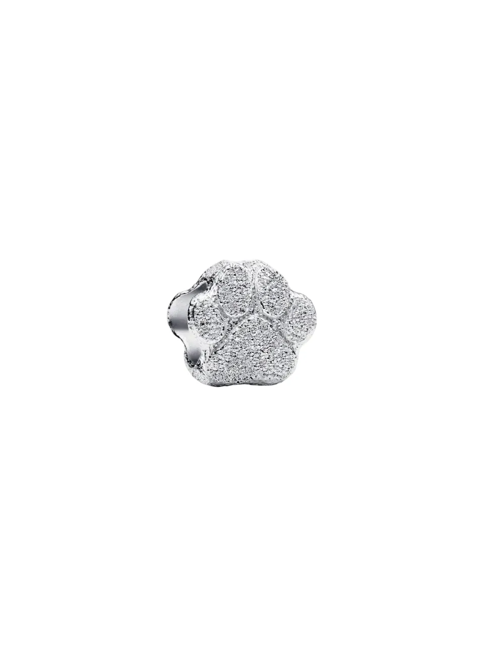 Textured paw sterling silver mini charm