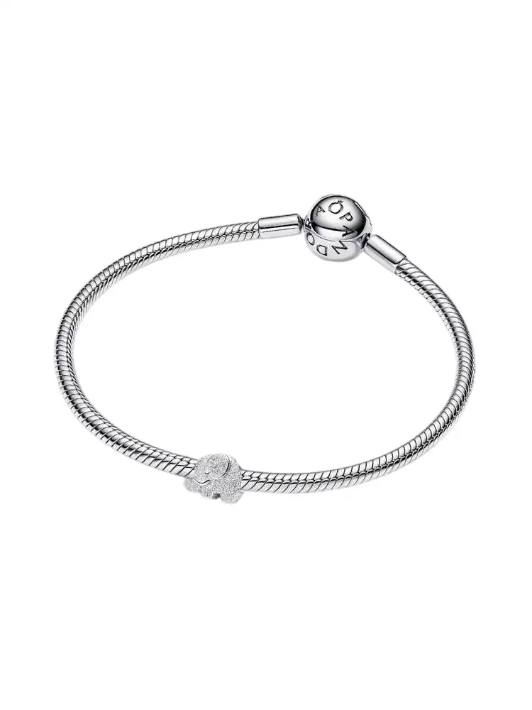 Textured elephant sterling silver mini charm/ 794528C00