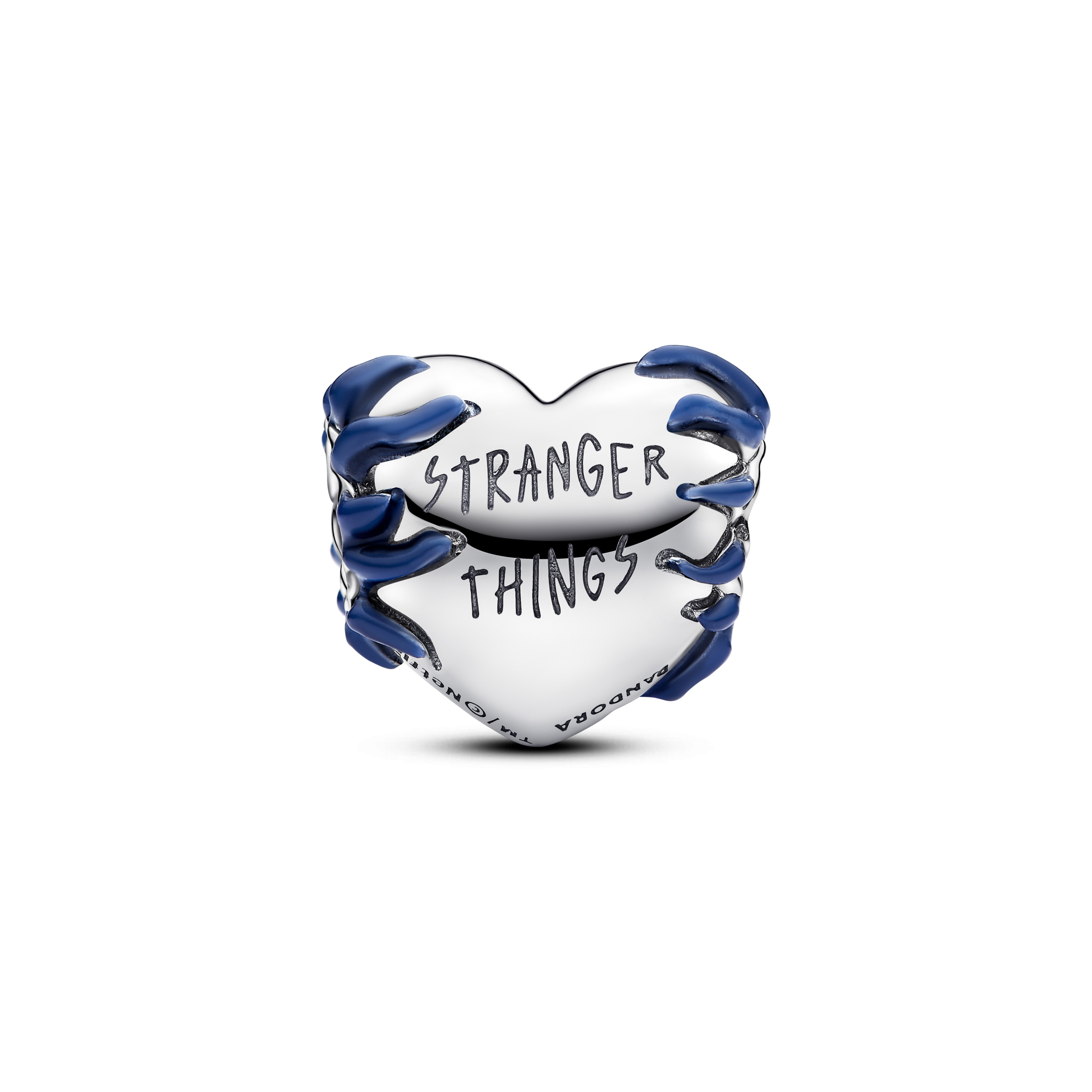 Stranger Things heart sterling silver charm with salsa red crystal and glow in the dark enamel/ 793565C01