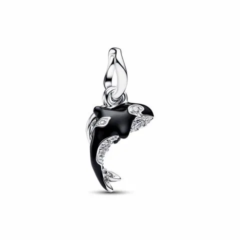 Orca sterling silver double dangle with clear cubi