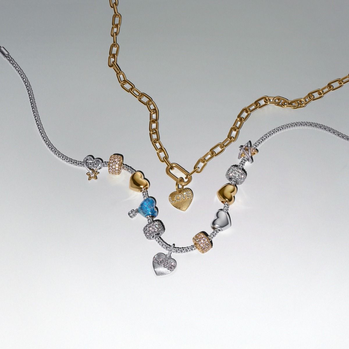 Star sterling silver and 14k gold-plated charm with clear cubic zirconia/ 763590C01