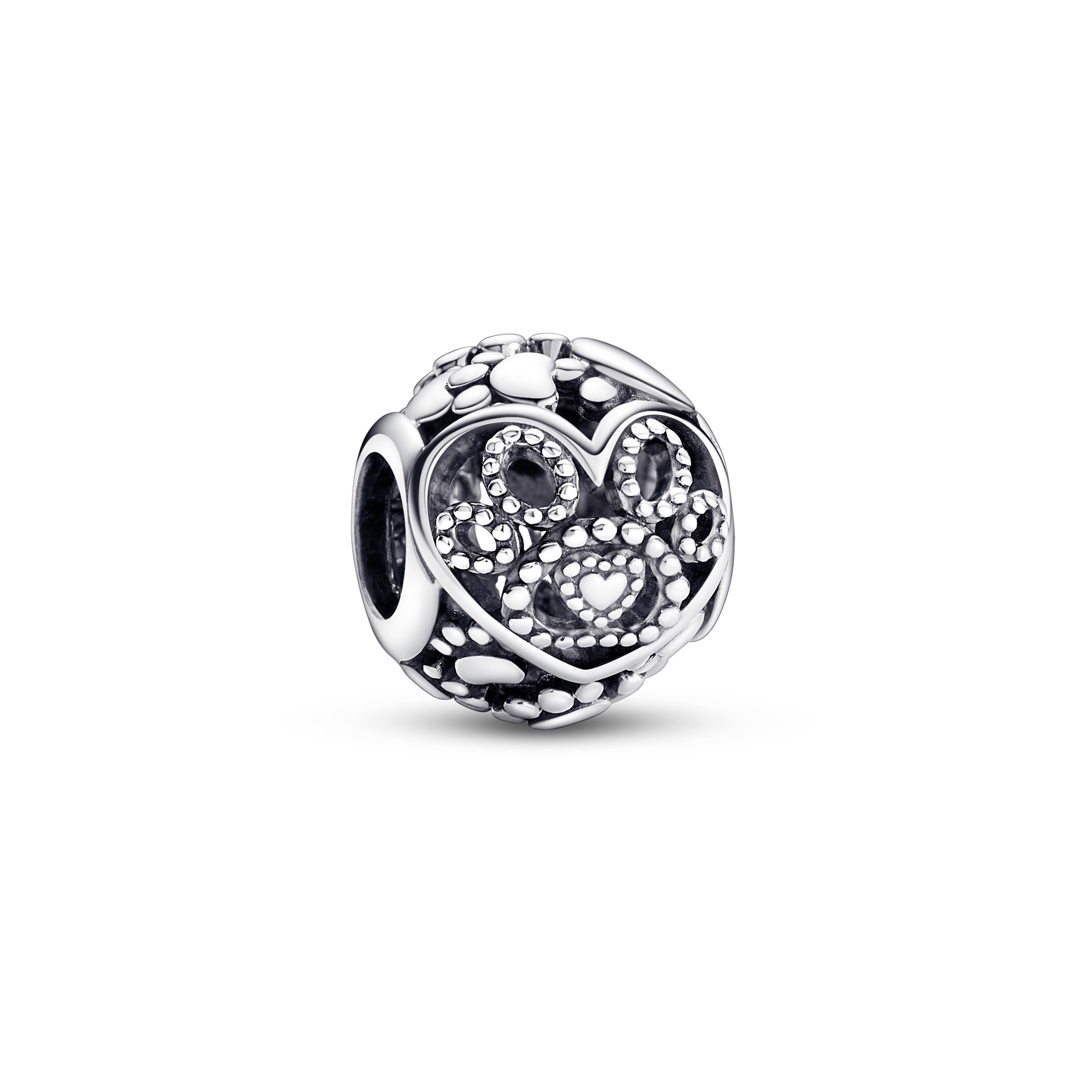 Paws open work sterling silver charm