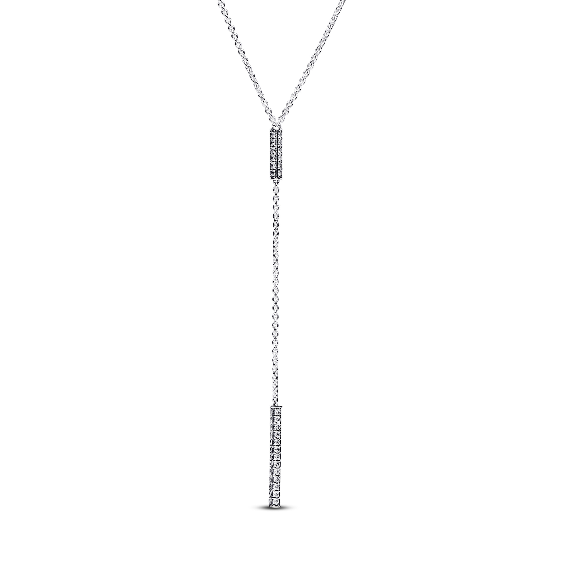 Sterling silver collier with clear cubic zirconia