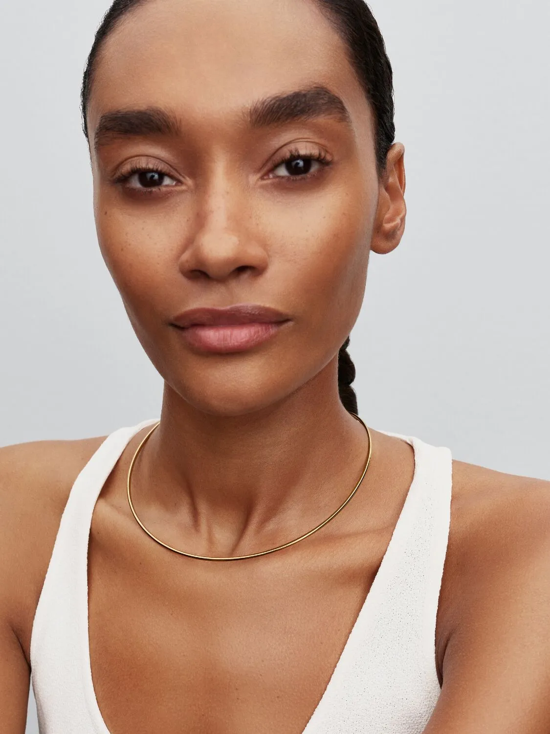 14k gold-plated choker/ 364705C00-L
