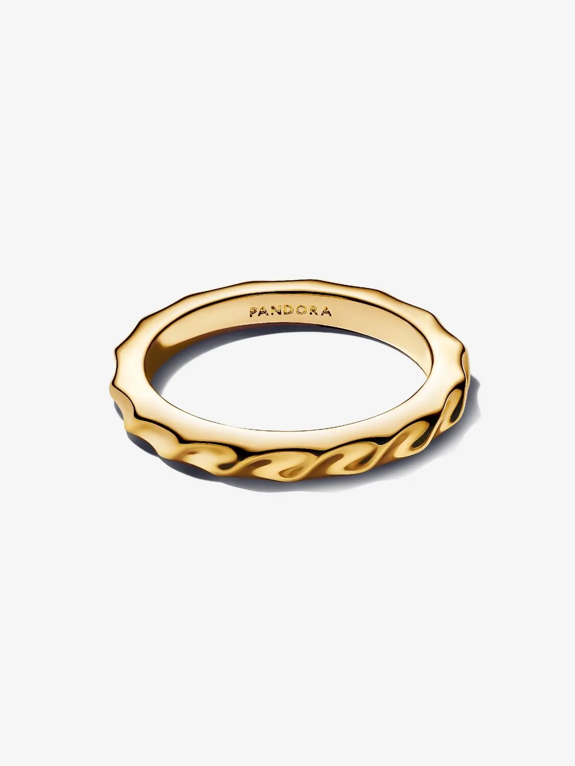 Rippled 14k gold-plated ring/ 163885C00-56
