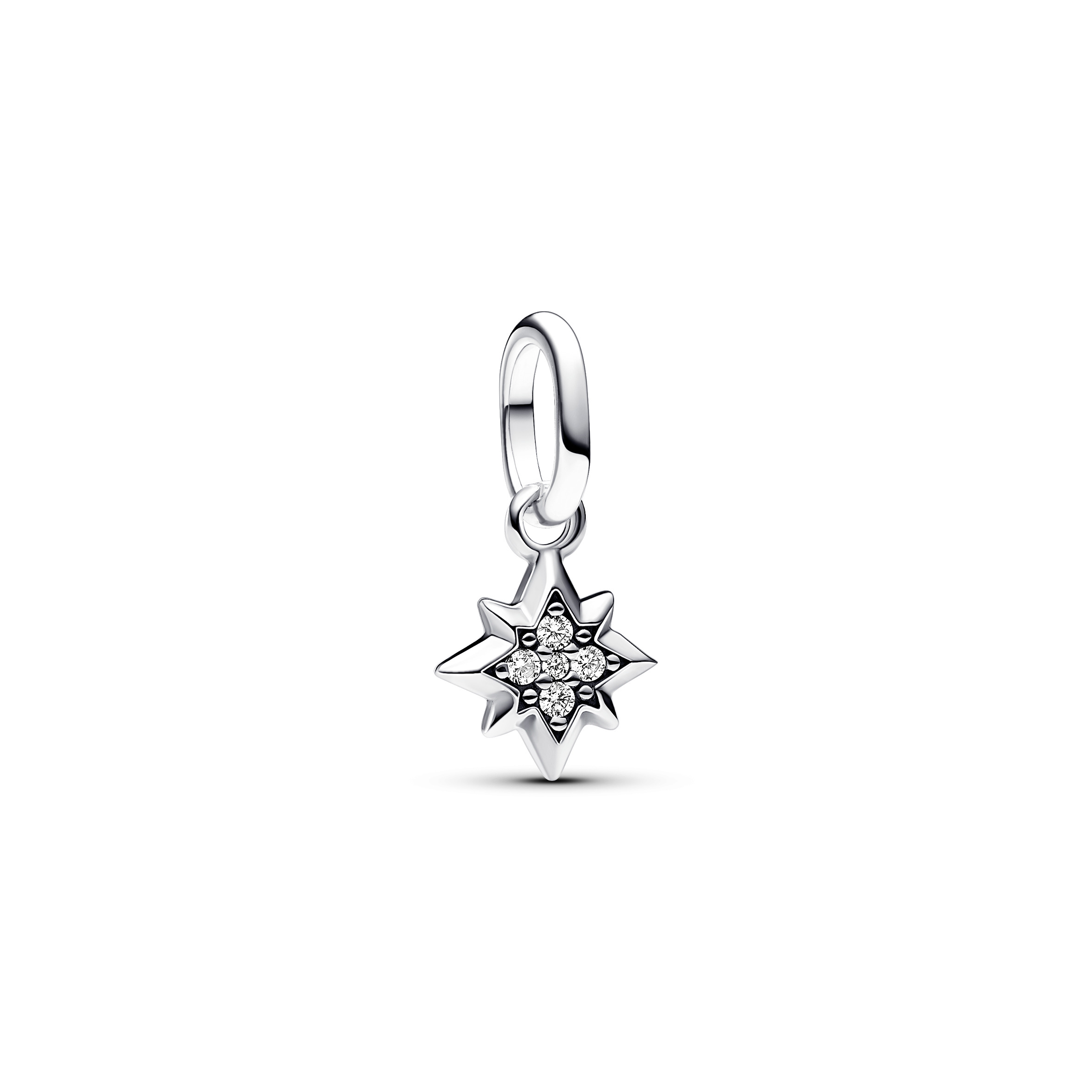 Star sterling silver mini dangle with clear cubic 
