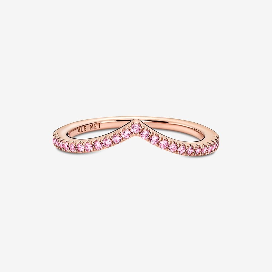 Wishbone 14k rose gold-plated ring with fancy fair