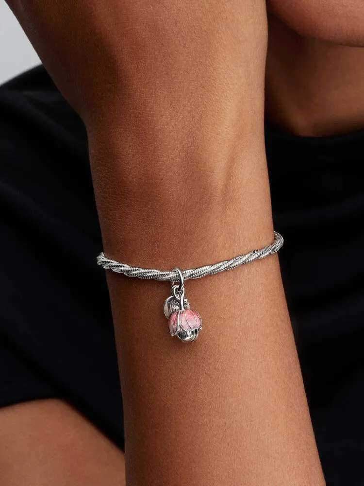 Openable flower sterling silver and 14k gold-plate